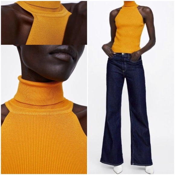 COPY - NWT ZARA SLEEVELESS RIBBED TURTLENECK - Picture 1 of 5